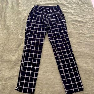 Zara black and white stretch dress pant with elastic waist